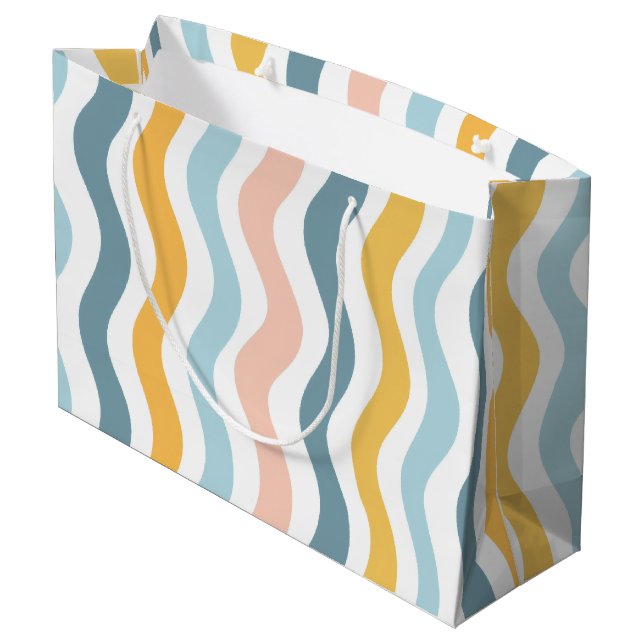 Bolsa De Regalo Grande Líneas Onduladas Pastel (Angulo reverso)