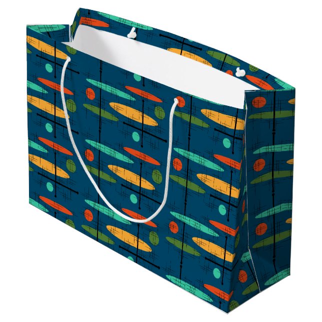 Bolsa De Regalo Grande Líneas y óvalos retro (Angulo reverso)