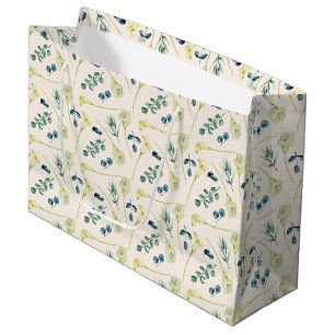 Bolsa De Regalo Grande Lirio de Calla Blanco y Eucalipto 