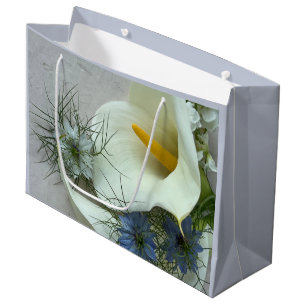 Bolsa De Regalo Grande Lirios de Calla con nigella azul