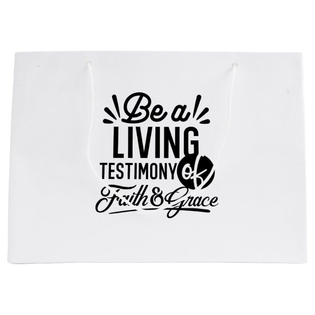 Bolsa De Regalo Grande Living Testimony Bible Quote Christian Motivation (Anverso)