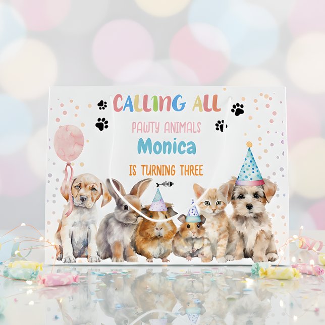 Bolsa De Regalo Grande Llamando a la fiesta de cumpleaños de todos los an (Subido por el creador)