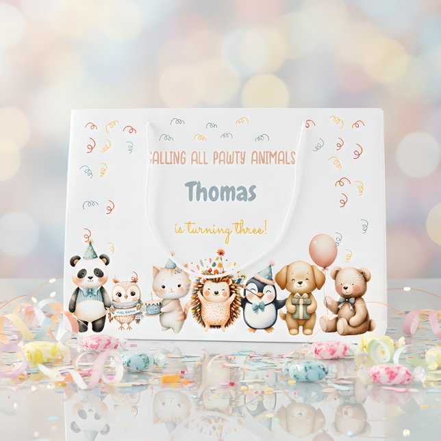 Bolsa De Regalo Grande Llamando a la fiesta de cumpleaños de todos los an (Subido por el creador)