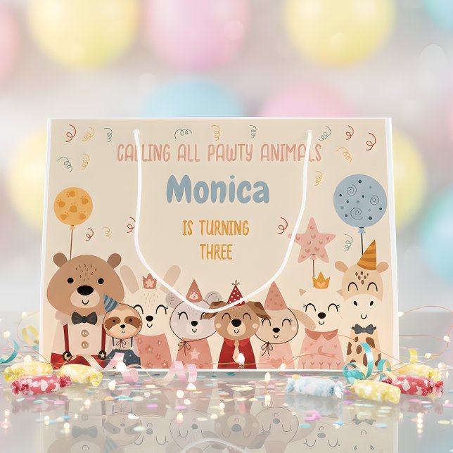 Bolsa De Regalo Grande Llamando a la fiesta de cumpleaños de todos los an (Subido por el creador)