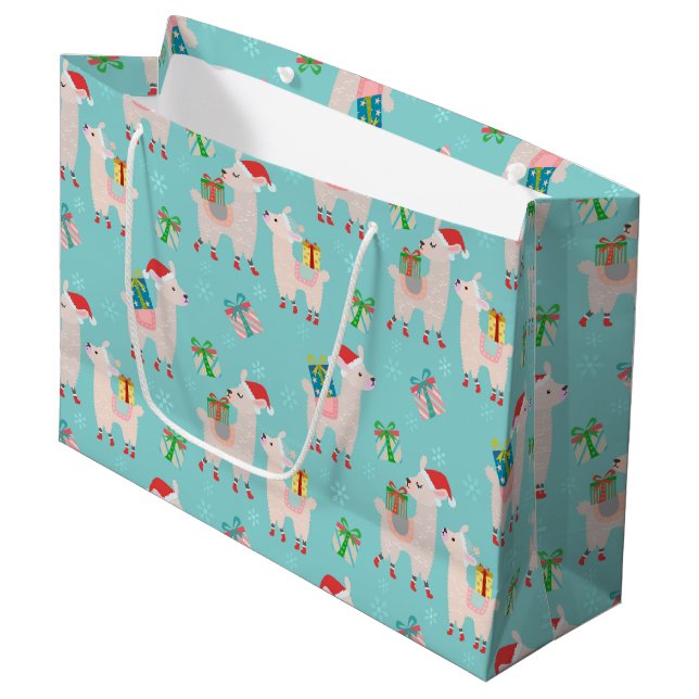 Bolsa De Regalo Grande Llamas de Navidad  (Angulo Anverso)