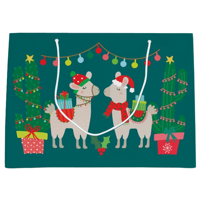 Bolsa De Regalo Grande Llamas del navidad (Anverso)