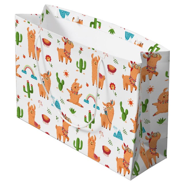 Bolsa De Regalo Grande Llamas Felices (Angulo reverso)