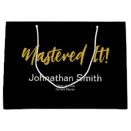 Bolsa De Regalo Grande ¡Lo Dominó! Nombre del Graduado Año Blanco Negro O