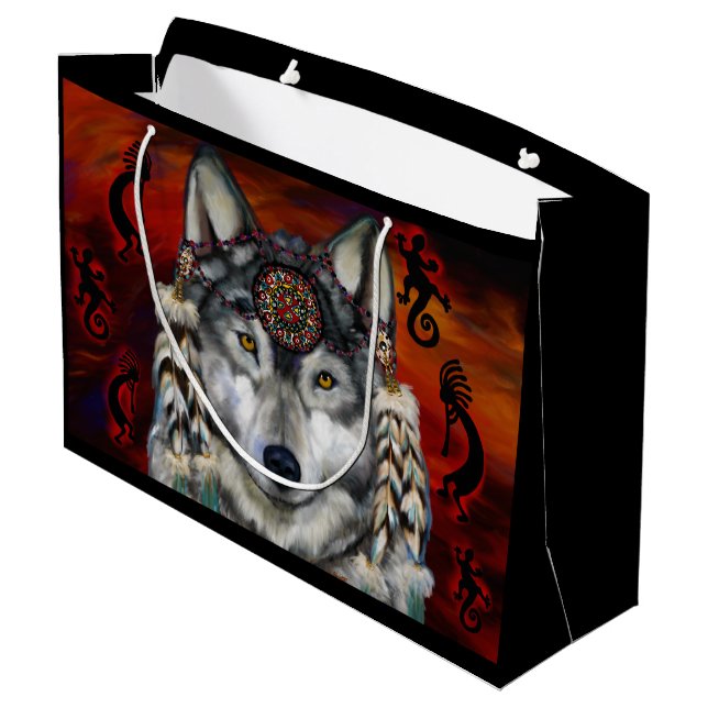 BOLSA DE REGALO GRANDE LOBO GRIS (Angulo reverso)