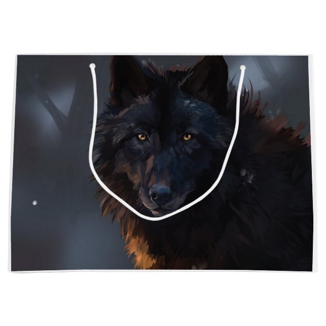 Bolsa De Regalo Grande Lobo negro (Anverso)