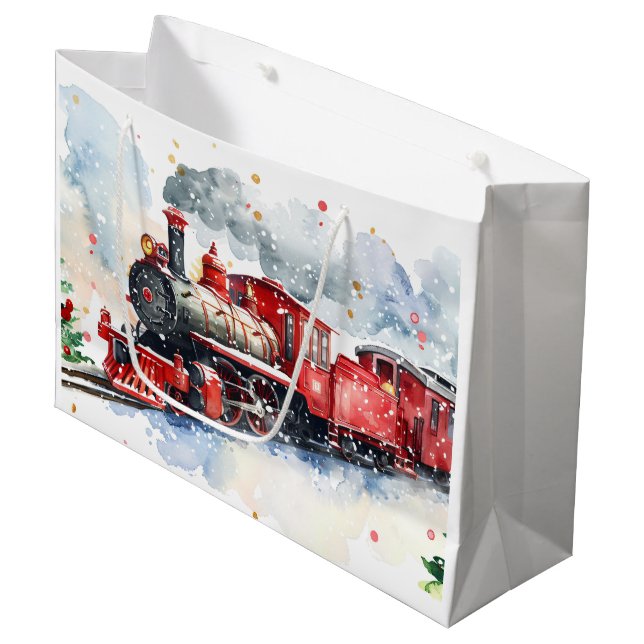 Bolsa De Regalo Grande Locomotora de navidades (Angulo Anverso)