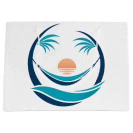 Bolsa De Regalo Grande Logo de hamaca de lujo al atardecer