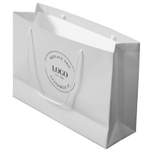 Bolsa De Regalo Grande Logo de personalizado Business Gray Simple