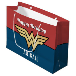 Bolsa De Regalo Grande Logo de Wonder Woman | Cumpleaños feliz