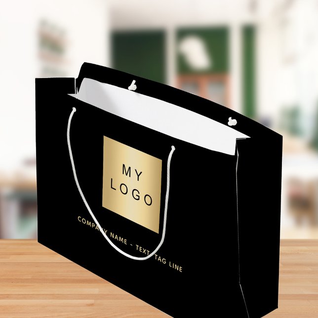 Bolsa De Regalo Grande Logo del negocio del oro negro (Subido por el creador)