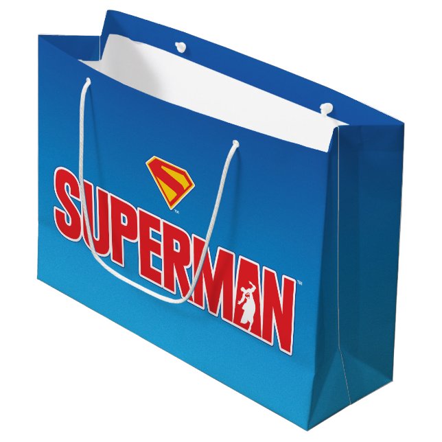 Bolsa De Regalo Grande Logo en negrita de Superman clásico (Angulo Anverso)