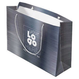 Bolsa De Regalo Grande Logotipo Cepillado pizarra Hierro Metalizado XL Cr