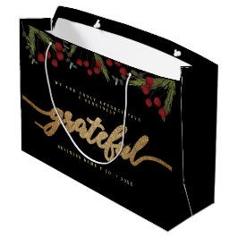 Bolsa De Regalo Grande Logotipo comercial de Holly Pine con escritura mod