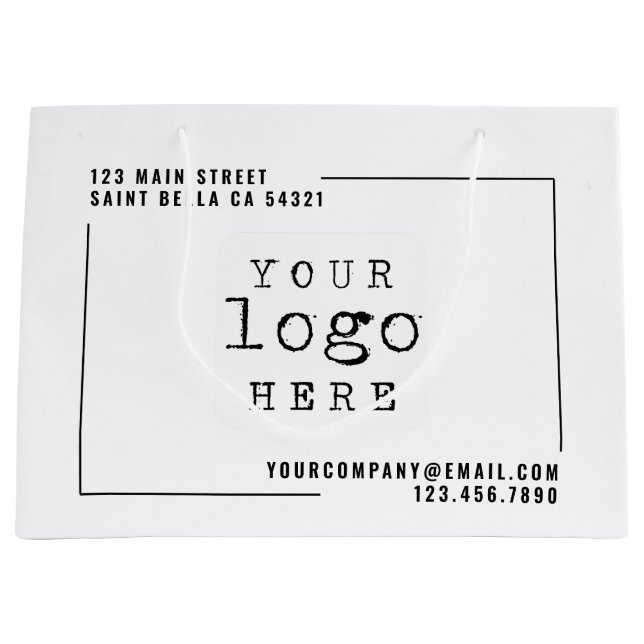 Bolsa De Regalo Grande Logotipo de la moderna empresa Personalizado (Anverso)