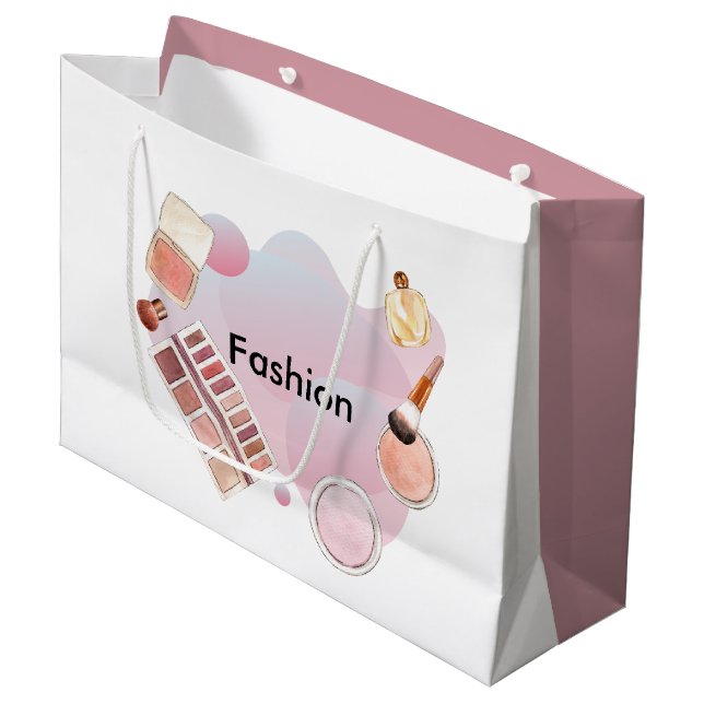 Bolsa De Regalo Grande logotipo de Moda Acuarela   (Angulo Anverso)