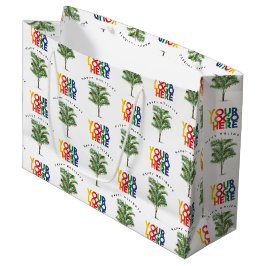 Bolsa De Regalo Grande Logotipo de negocio de palmera Tarjeta de Navidad 