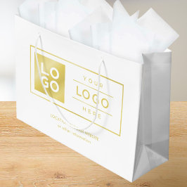 Bolsa De Regalo Grande Logotipo de negocio de personalizado Gold y marca 