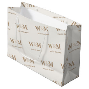 Bolsa De Regalo Grande Logotipo de negocio marrón camello Tierra Cálida M