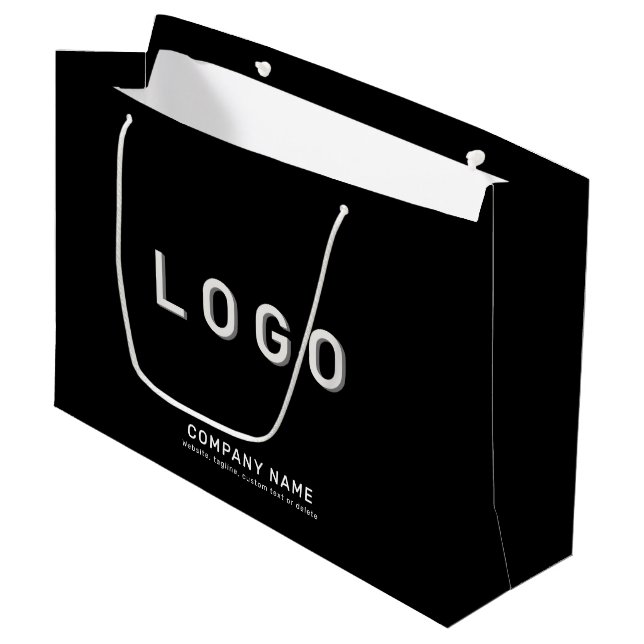 Bolsa De Regalo Grande Logotipo de personalizado (Angulo Anverso)