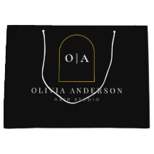 Logotipo de producto de salón de oro negro minimal