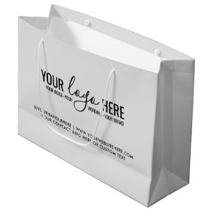 Bolsa De Regalo Grande Logotipo de su empresa de eventos de marca gris