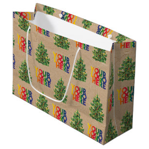 Bolsa De Regalo Grande Logotipo empresarial de Navidad Árbol de Navidad v