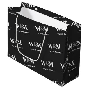 Bolsa De Regalo Grande Logotipo moderno de negocio negro carbón Marca