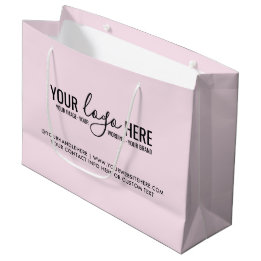 Bolsa De Regalo Grande Logotipo personalizado de empresa de negocios rosa