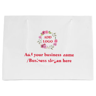 Bolsa De Regalo Grande Logotipo personalizado elegante simple aquí empres