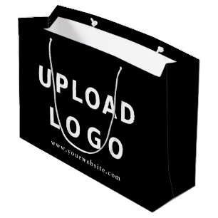Bolsa De Regalo Grande Logotipo personalizado Empresa moderna negro