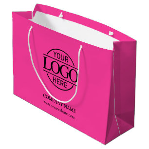 Bolsa De Regalo Grande Logotipo promocional rosa de marca registrada