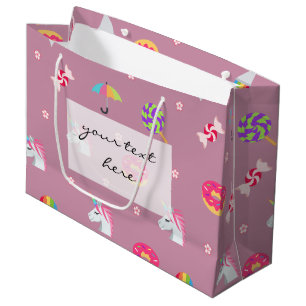 Bolsa De Regalo Grande lollipops rosados lindos de las flores de los