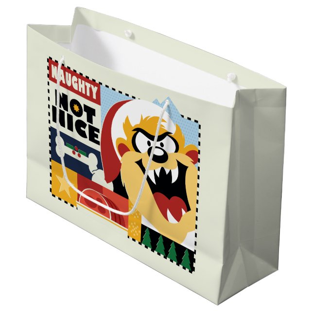 Bolsa De Regalo Grande LOONEY TUNES™ TAZ™ Naughty Not Nice (Angulo Anverso)