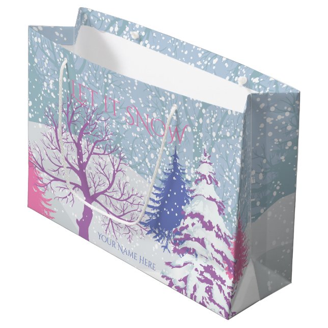 Bolsa De Regalo Grande Los árboles navideños de nieve moderna CAMBIAN DE  (Angulo Anverso)
