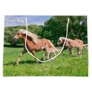 Bolsa De Regalo Grande Los caballos de Haflinger con los potros lindos