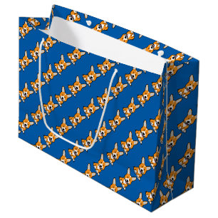 Bolsa De Regalo Grande Los Corgis del Corgi persiguen el Pembroke feliz