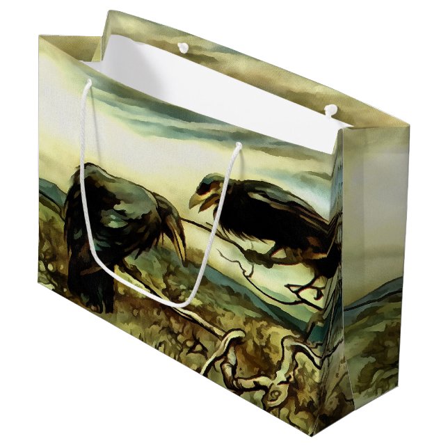 Bolsa De Regalo Grande Los dos cuervos o dos corbos hacen un mané (Angulo Anverso)