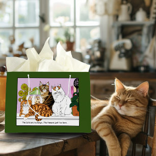 Bolsa De Regalo Grande Los gatos están a cargo