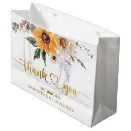 Bolsa De Regalo Grande Los girasoles caen en el amor Relieve metalizado d