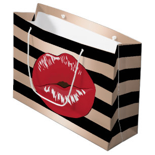 Bolsa De Regalo Grande los labios rojos elegantes subió el modelo de las