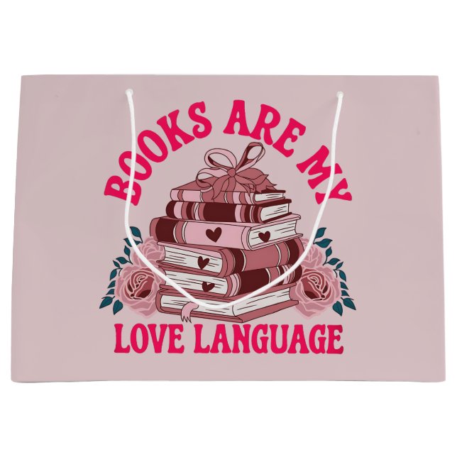 Bolsa De Regalo Grande Los libros son mi lenguaje del amor (Anverso)