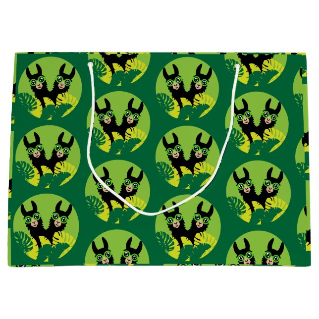 Bolsa De Regalo Grande Los mejores amigos de Fun Llama Alpaca (Anverso)