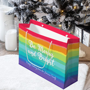 Bolsa De Regalo Grande Los Navidades arcoiris son Fiestas Personalizados
