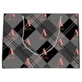 Bolsa De Regalo Grande Los navidades tocan rosa negro gris personalizado