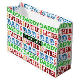 Bolsa De Regalo Grande Los nombres del papá personalizaron el bolso